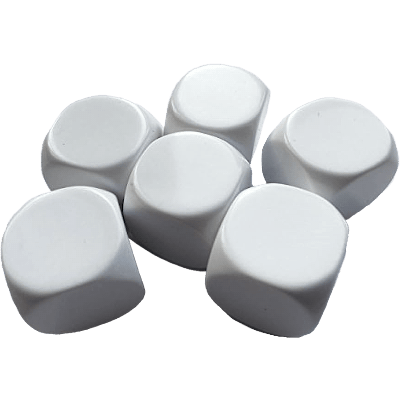  white blank plastic dice