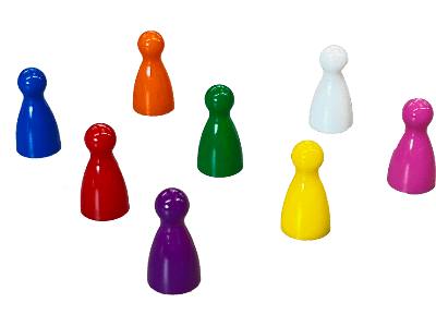 tall plastic playing pieces