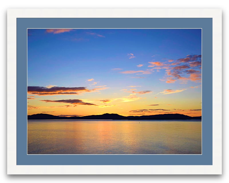30mm Brushed White Frame, shown with a blue mount