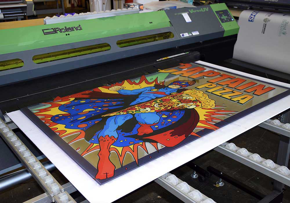 UV Printing on to a big mirror at Hayman Creative Nottingham