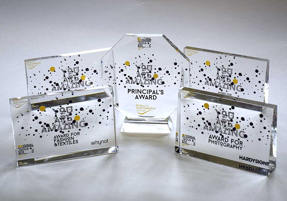 Glass award printing at Hayman Creative Nottingham